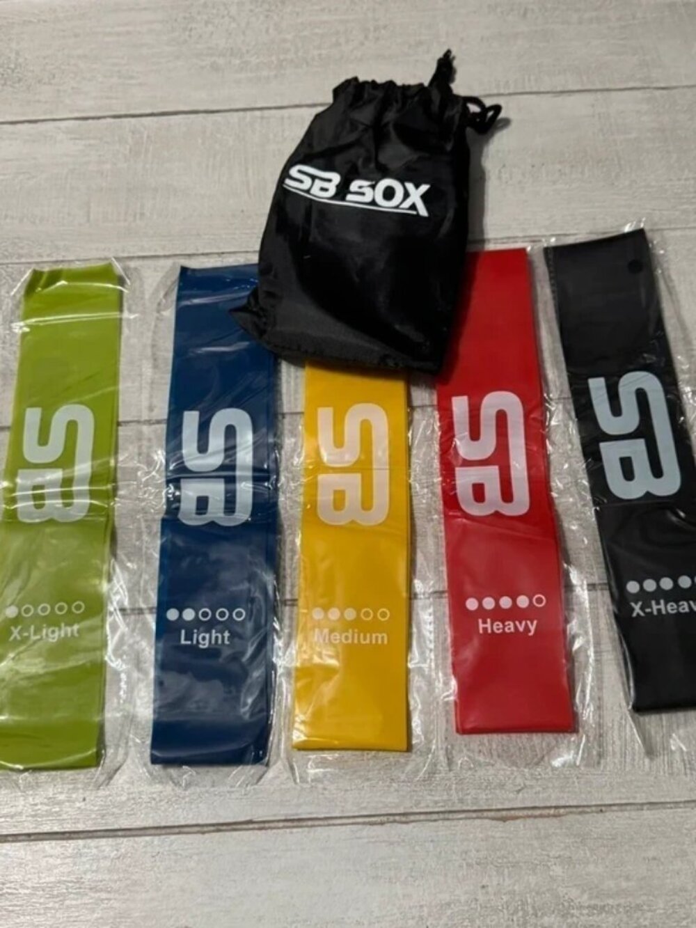 SB Sox Resistance Bands Set - 5 bands in Pouch - Brand New Sealed